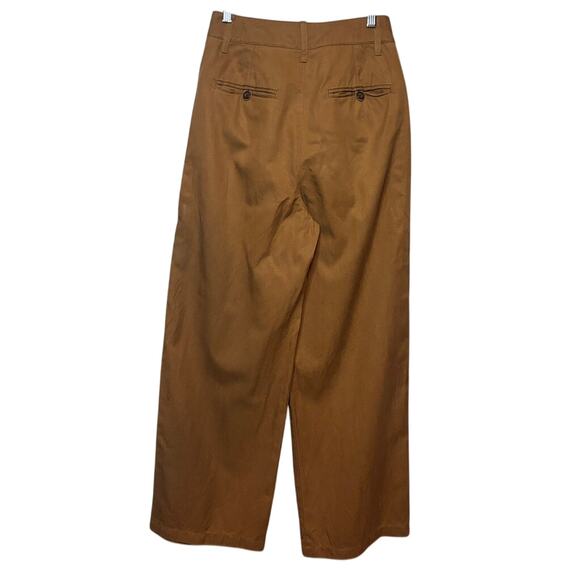 NWT Madewell Harlow Wide Leg Linen Blend Pants 00 Brown High Rise - Picture 7 of 9